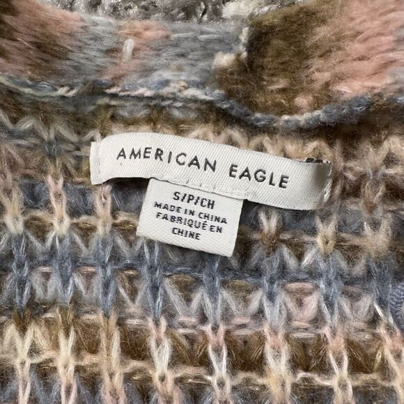 American Eagle Open Front Cardigan Sweater Size S Multicolor Long Sleeve - Picture 2 of 6